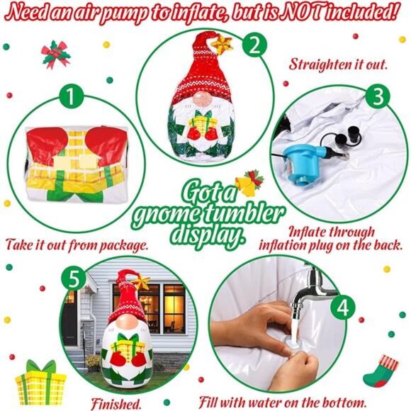 5Ft Lighted Outdoor Christmas Decorations Inflatables -...